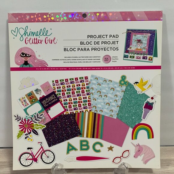 American Crafts "Shimelle Glitter Girl" 12x12 Paperpad 33 Sheets - Picture 3 of 6